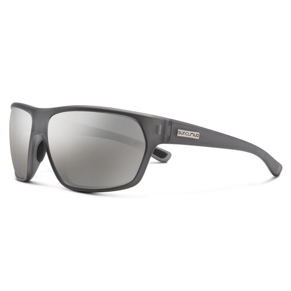 Suncloud Boone - Matte Silver Gray Frame Polarized Sunglasses Silver Mirror Lens