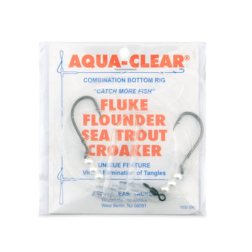 Aqua-Clear FW-24BNP Hi-Lo Flounder/Fluke/Weakfish/Croaker w/ 4/0 Black Nickel Octopus Hooks & Pearl Beads - 0