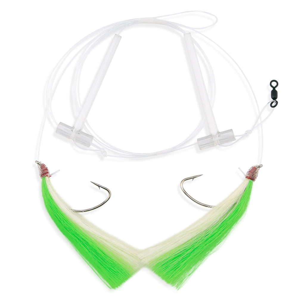 Aqua-Clear Hi-Lo Mixed Color Flounder/Fluke/Weakfish/Croaker Rig w/ 3/0 Nickel Wide Gap Hooks