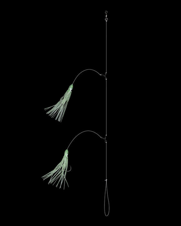 Jigging World Tilefish Hi-Lo Circle Hook 8/0 - 6" Glow Squid Rigs
