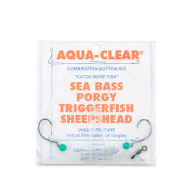 Aqua-Clear SP-1C Hi-Lo 1/0 Circle Hook Sea Bass/Porgy/Triggerfish/Sheepshead  Rig - w/Green Beads