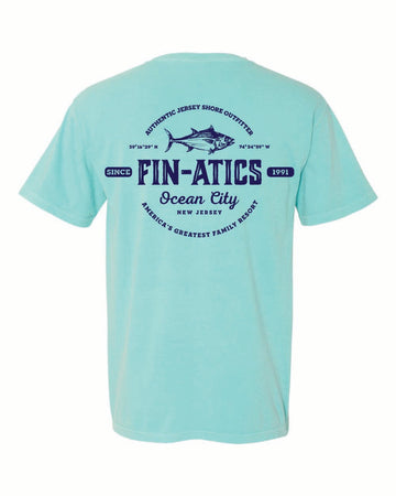 Fin-atics Lat/Lon w/Tuna Garment Dyed Chalky Mint Short Sleeve T-Shirt - 0