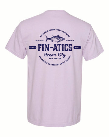 Fin-atics Lat/Lon w/Tuna Garment Dyed Orchid Short Sleeve T-Shirt - 0