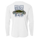 Fin-atics Crab Catch Mens LS Performance T-Shirt - White-1