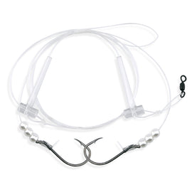 Aqua-Clear FW-24BNP Hi-Lo Flounder/Fluke/Weakfish/Croaker w/ 4/0 Black Nickel Octopus Hooks & Pearl Beads