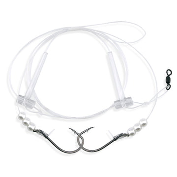 Aqua-Clear FW-24BNP Hi-Lo Flounder/Fluke/Weakfish/Croaker w/ 4/0 Black Nickel Octopus Hooks & Pearl Beads