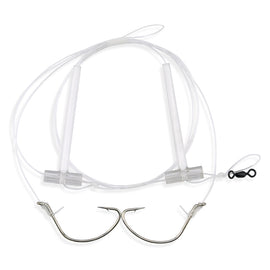 Aqua-Clear FW-2A Hi-Lo Plain Flounder/Fluke/Weakfish/Croaker Rig w/ 2/0 Plain Nickel Wide Gap Hooks