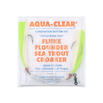 Aqua-Clear Hi-Lo Mixed Color Flounder/Fluke/Weakfish/Croaker Rig w/ 3/0 Nickel Octopus Hooks - 0