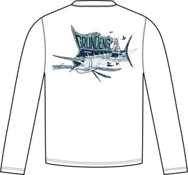 Grundens Trophy Hunting LS Tech T-Shirt - White