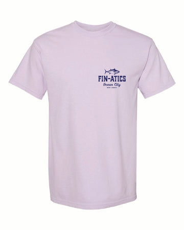 Fin-atics Lat/Lon w/Tuna Garment Dyed Orchid Short Sleeve T-Shirt