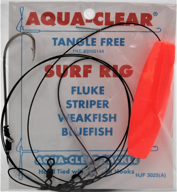 Aqua-Clear SR-2B Surf Rig - 3/0 Long Shank Hook w/40lb Wire & Red Float