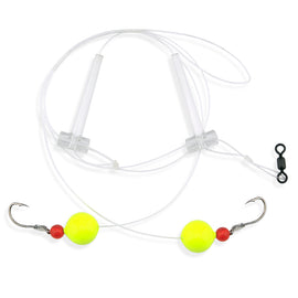 Aqua-Clear KF-4 Hi/Lo Kingfish/Spot/Perch #4 Black Nickel Octopus Hooks w/Chartreuse Floats Rig