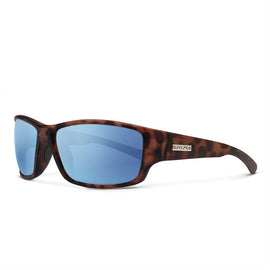 Suncloud Hull - Matte Tortoise Frame Polarized Sunglasses Aqua Mirror Lens