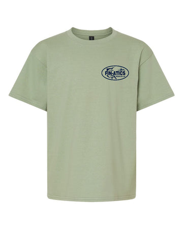 Fin-atics NJ Fish Collage Youth T-Shirt - Sage - 0