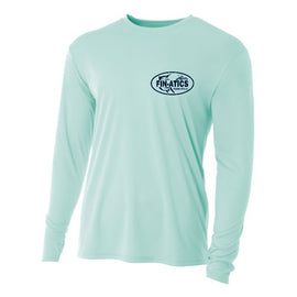 Fin-atics Crab Catch Mens LS Performance T-Shirt - Pastel Mint - 0