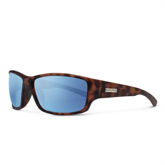 Suncloud Hull - Matte Tortoise Frame Polarized Sunglasses Aqua Mirror Lens