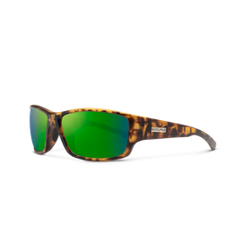 Suncloud Hull - Matte Tortoise Frame Polarized Sunglasses Aqua Mirror Lens - 0