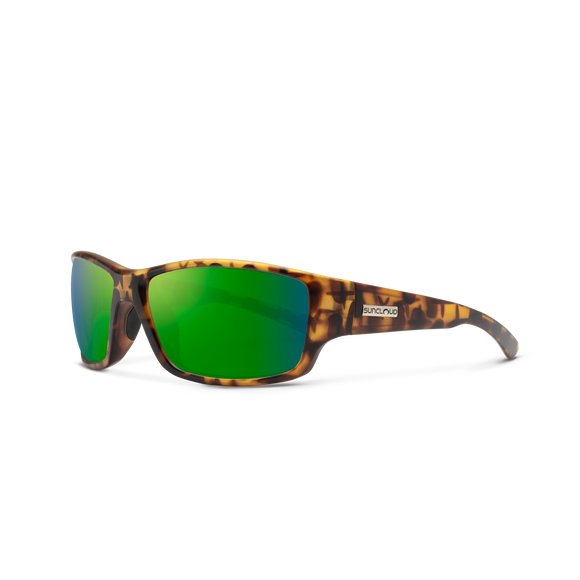 Suncloud Hull - Matte Tortoise Frame Polarized Sunglasses Aqua Mirror Lens
