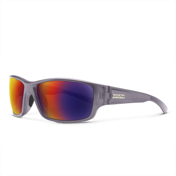 Suncloud Hull - Matte Transparent Gray Frame Polarized Sunglasses Plasma Mirror Lens