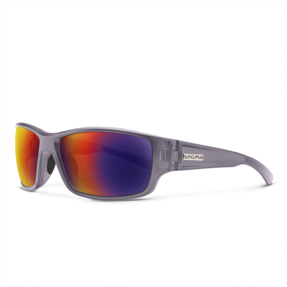 Suncloud Hull - Matte Transparent Gray Frame Polarized Sunglasses Plasma Mirror Lens