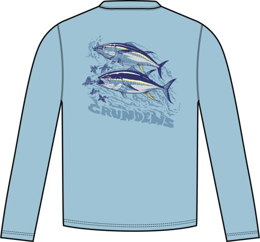 Grundens Twin Tuna LS Tech T-Shirt - Aquamarine