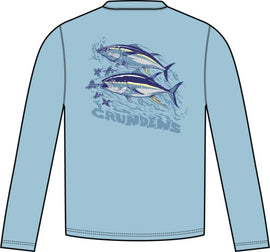 Grundens Twin Tuna LS Tech T-Shirt - Aquamarine