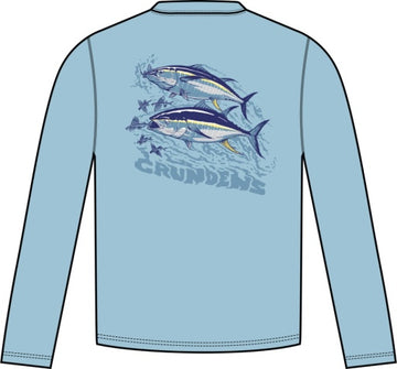 Grundens Twin Tuna LS Tech T-Shirt - Aquamarine