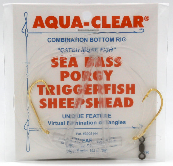 Aqua-Clear SP-1 Hi-Lo Sea Bass/Porgy Rig - 1/0 Gold Beak Hooks