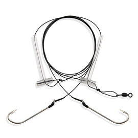 Aqua-Clear Hi-Lo Bluefish Wire Rig, Bluefish / Striped Bass / Drum Fish, 3/0 Nickel Hooks, 45 lb Surflon Black Wire