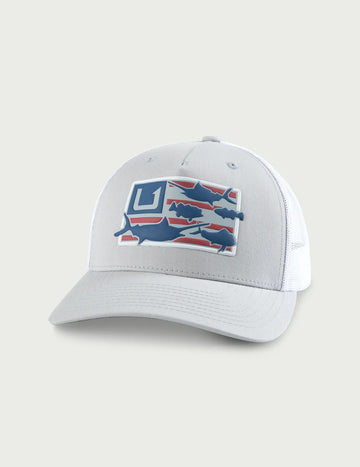 Huk Trophy Flag Trucker Hat - Harbor Mist