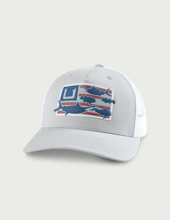 Huk Trophy Flag Trucker Hat - Harbor Mist