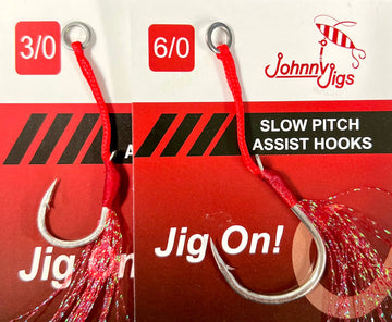 Johnny Jigs Feathered Single Assist Hooks