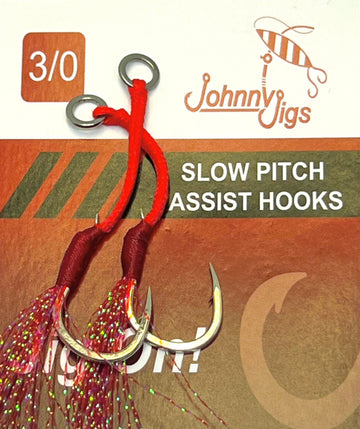 Johnny Jigs Feathered Single Assist Hooks - 0