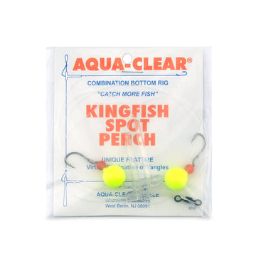 Aqua-Clear KF-4 Hi/Lo Kingfish/Spot/Perch #4 Black Nickel Octopus Hooks w/Chartreuse Floats Rig - 0