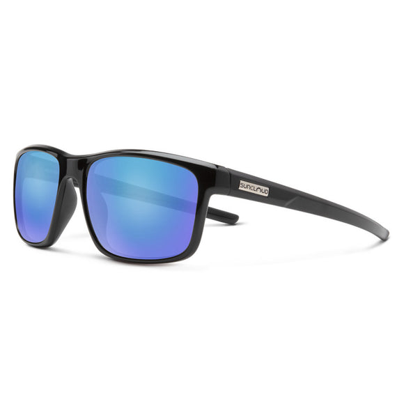 Suncloud Respek - Black Frame Polarized Sunglasses Blue Mirror Lens