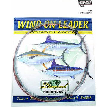 Diamond Monofilament Wind On Leader 25ft Smoke Blue