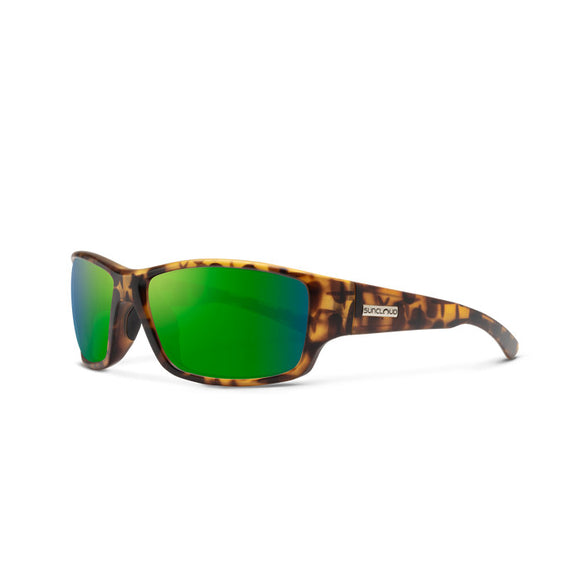 Suncloud Hull - Matte Tortoise Frame Polarized Sunglasses Green Mirror Lens