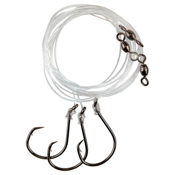 Eagle Claw L926-C2 8/0 Inline Octopus Circle Hook Striped Bass Rig 45" Leader 3pk