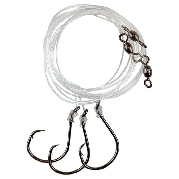 Eagle Claw L926-C2 8/0 Inline Octopus Circle Hook Striped Bass Rig 45" Leader 3pk