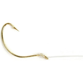 TideRite M36GWG Gold Wide Gap Fluke 36" Snelled Hooks 6pc - 0