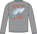 Grundens Striped Bass LS Tech T-Shirt - Steel Grey-1