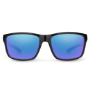 Suncloud Mayor - Black Frame Polarized Sunglasses Blue Mirror Lens-3