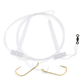 Aqua-Clear FW-1 Hi-Lo Plain Flounder/Fluke/Weakfish/Croaker Rig w/ 2/0 Gold Beak Hooks