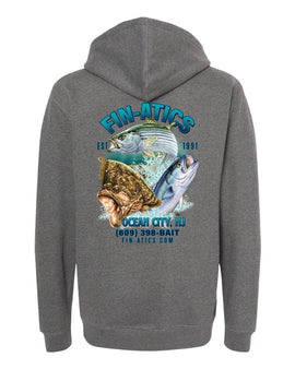 Fin-atics NJ Fish Collage Mens Hoodie - Gunmetal Heather