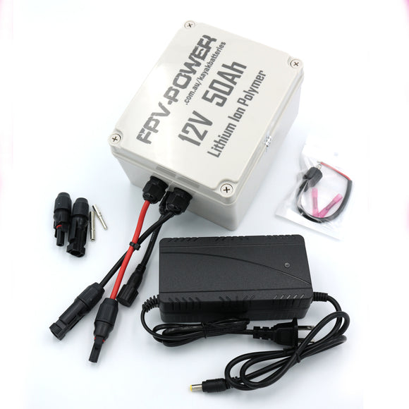 FPV-Power 12V - 50Ah V3 Waterproof Lithium Battery W/10Ah Charger