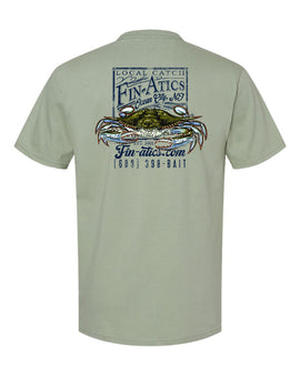Fin-atics Crab Catch Mens T-Shirt - Sage