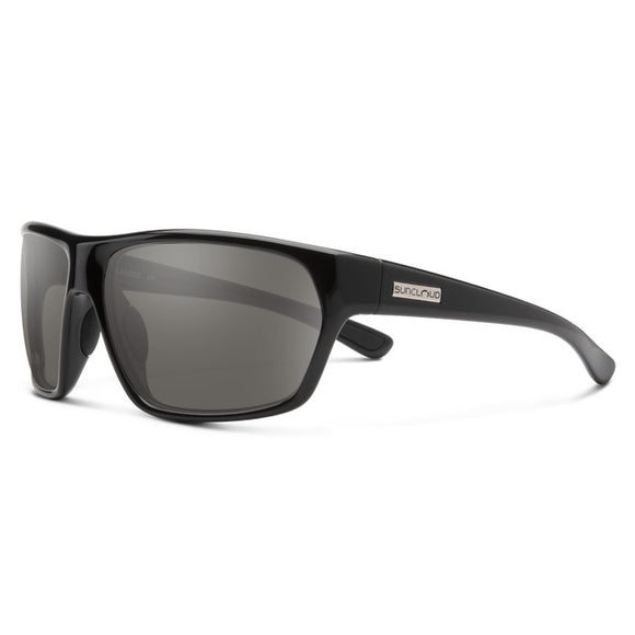 Suncloud Boone - Black Frame Polarized Sunglasses Gray Lens