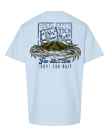 Fin-atics Crab Catch Youth T-Shirt - Light Blue