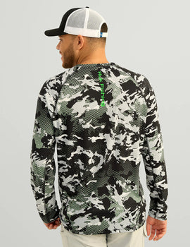 Huk KC Print Icon Performance Crew - Black - 0