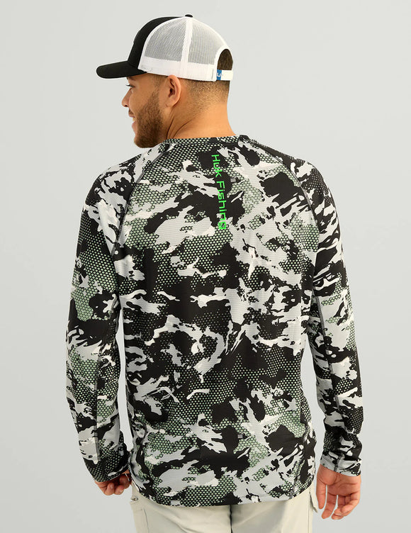 Huk KC Print Icon Performance Crew - Black